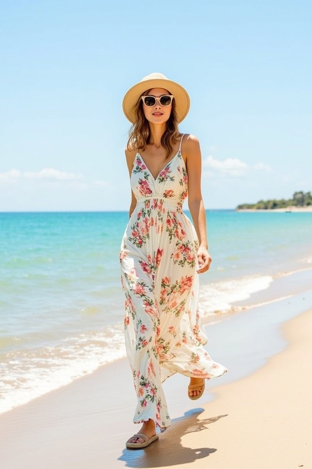 flowy maxi dress sandals