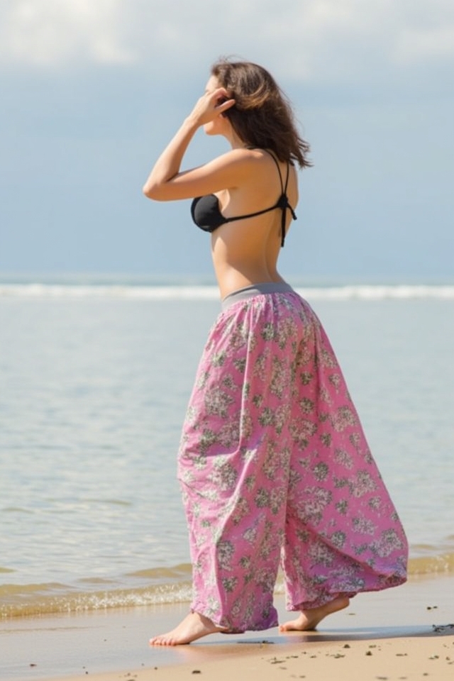 flowy wide leg bikini outfit