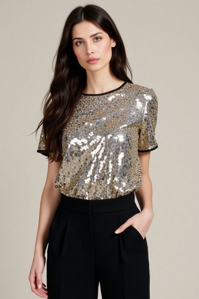 glamorous sequin top pairing