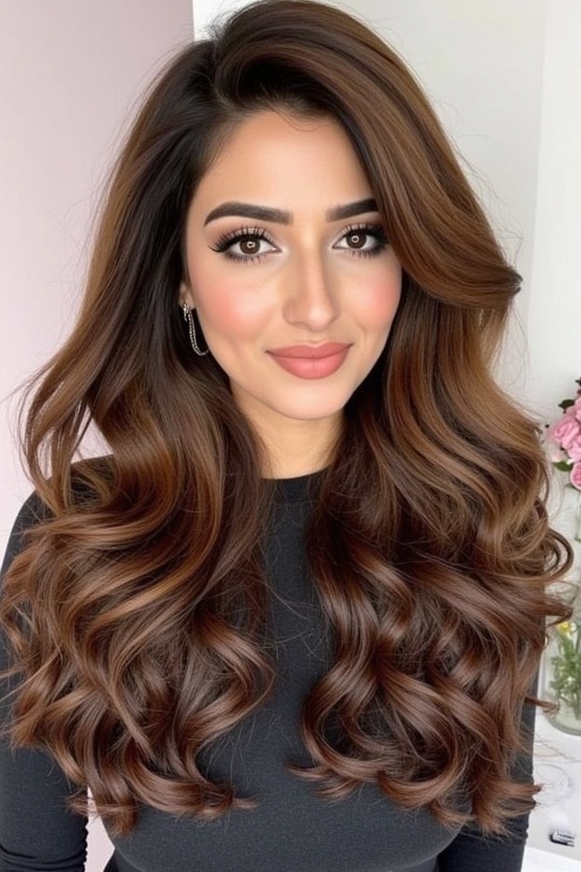 glamorous voluminous blowout hairstyle