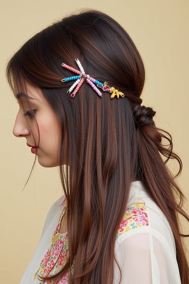 half up half down beaded