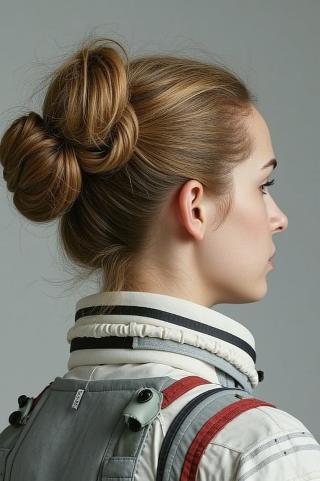 high ponytail twisted buns