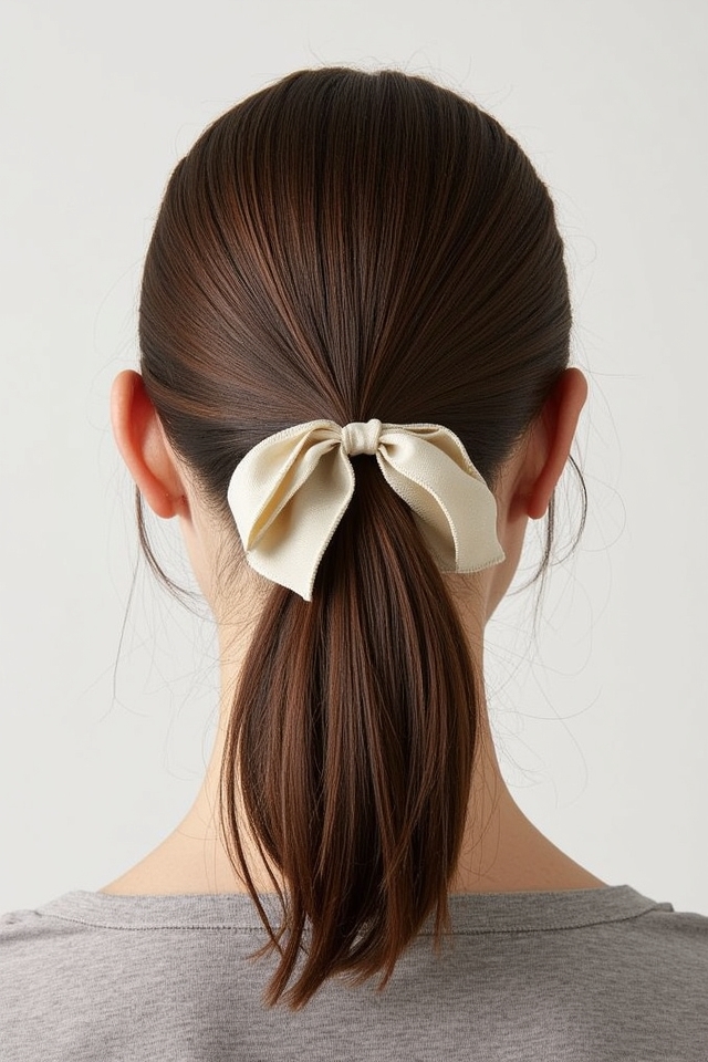 high ponytail with bow