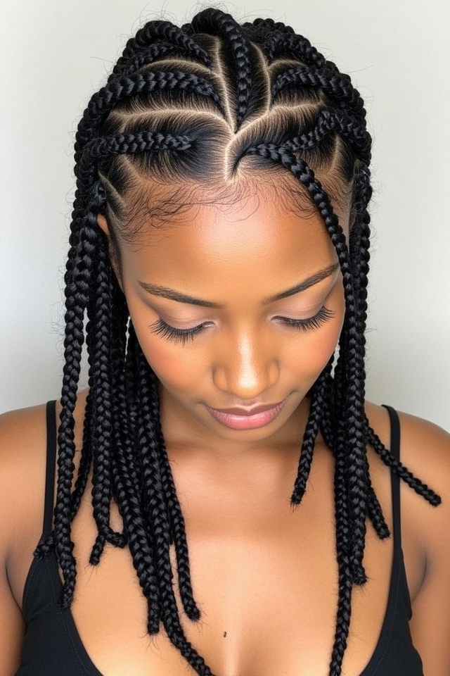 intricate asymmetrical zig zag