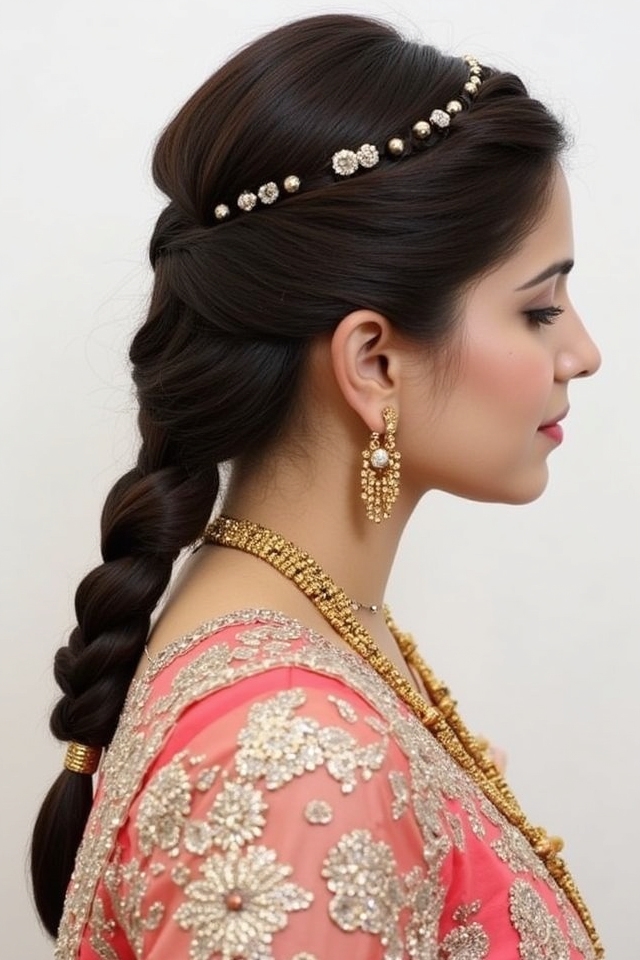 intricate pakistani fishtail hairstyle