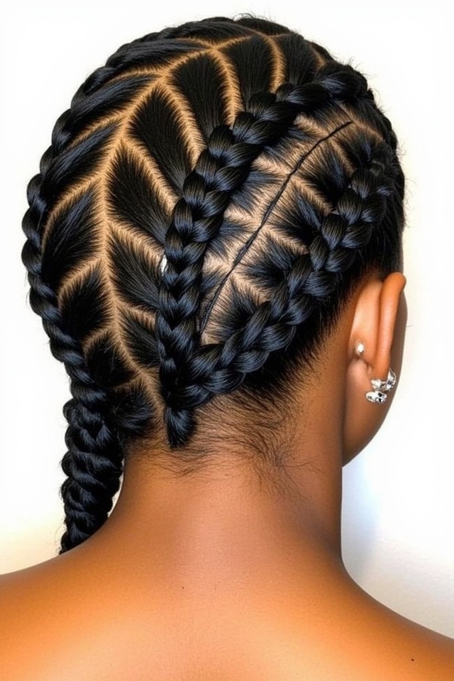 intricate zig zag braids