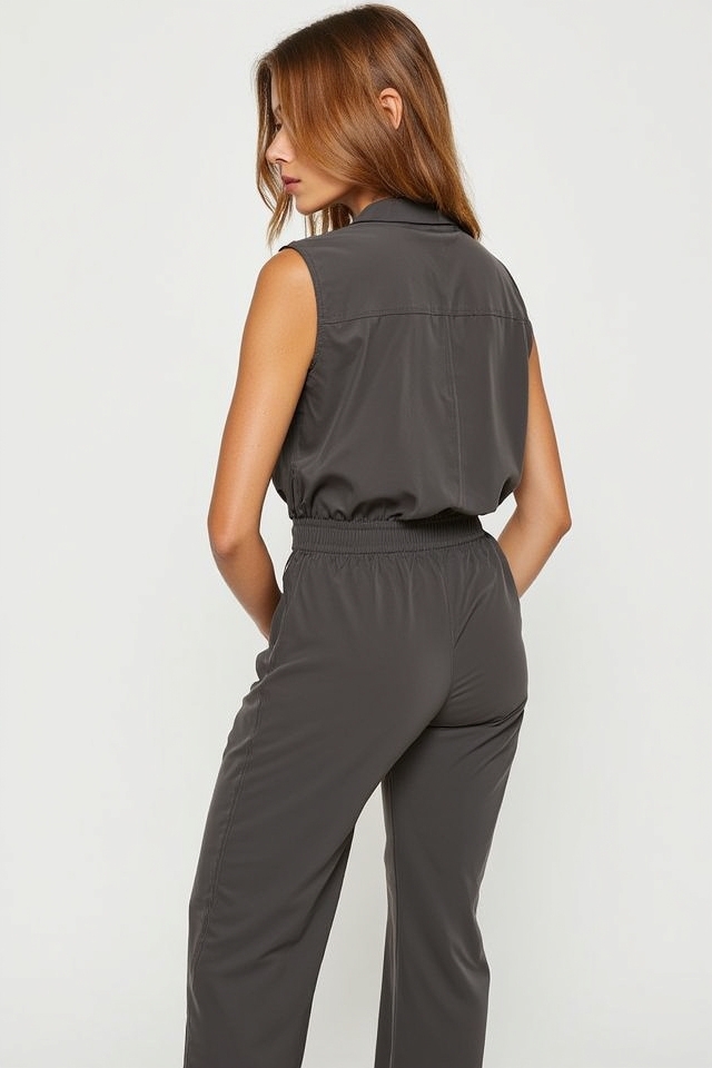 lightweight breathable dark jumpsuit