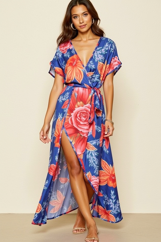 lightweight flattering wrap dress