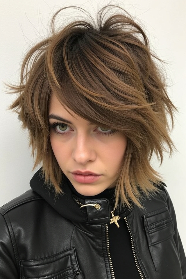 messy shag rock style