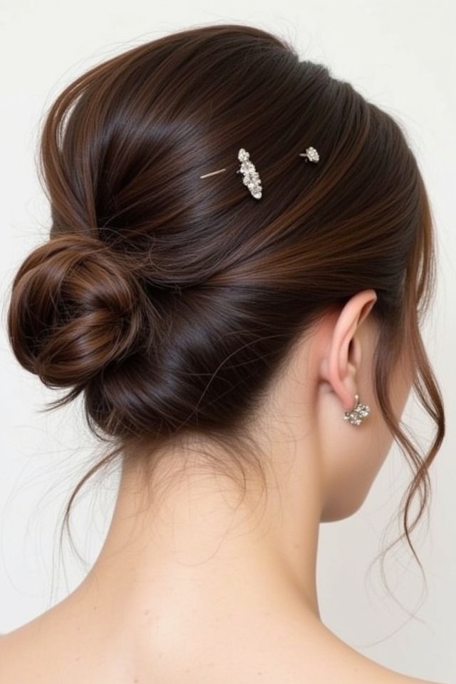 messy updo with pins