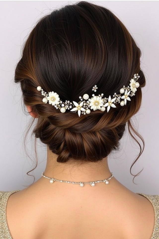 pakistani embellished crown braid