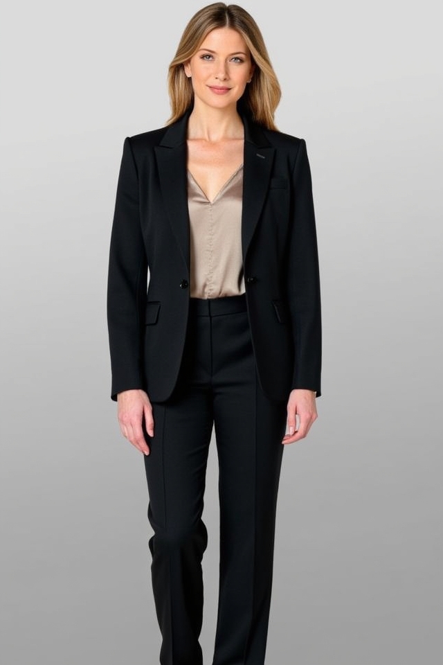 polished blazer silk outfit