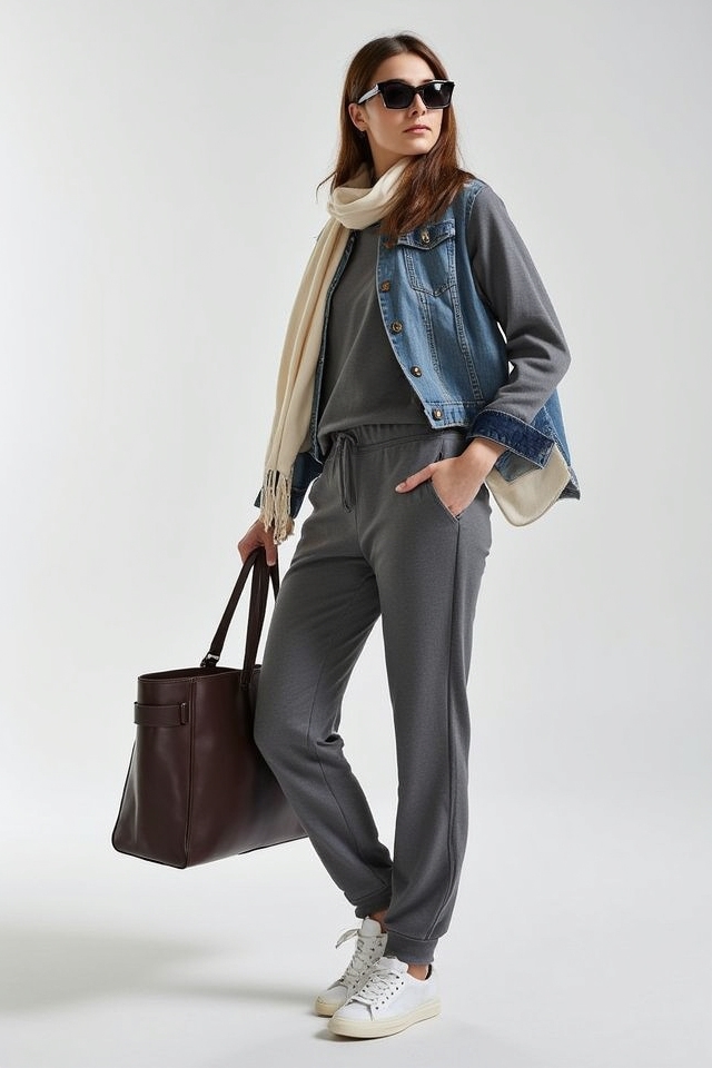 polished sweatsuit with accessories