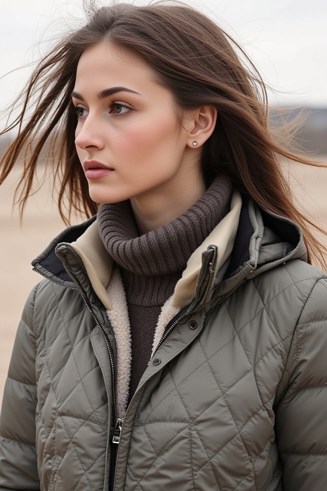 quilted jacket with neutrals