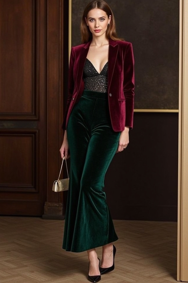 refined velvet luxury ensemble