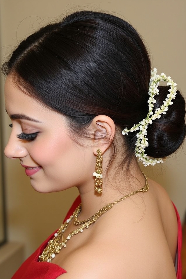 regal gajra bun updo