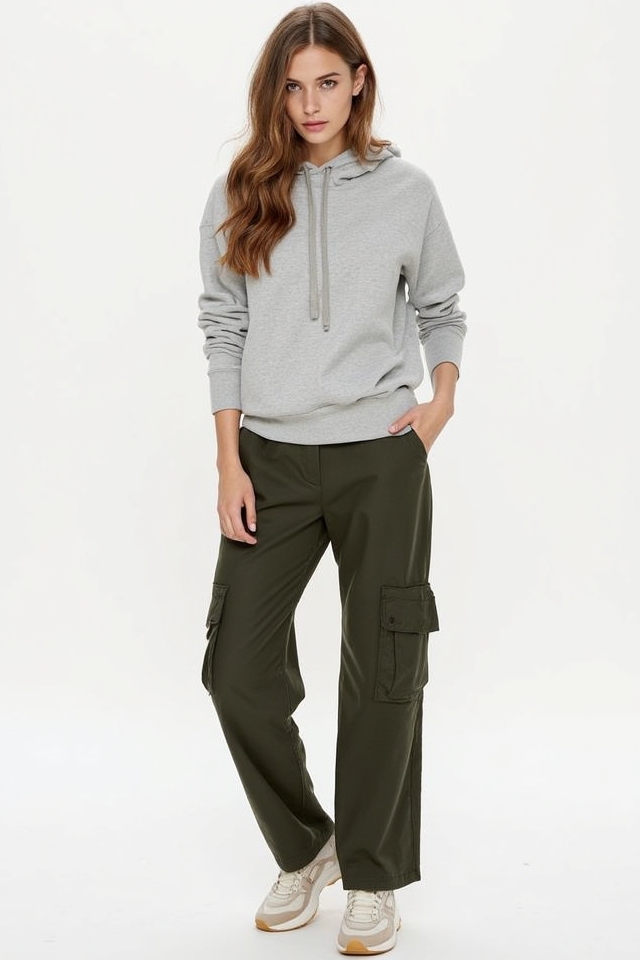 relaxed hoodie with cargo