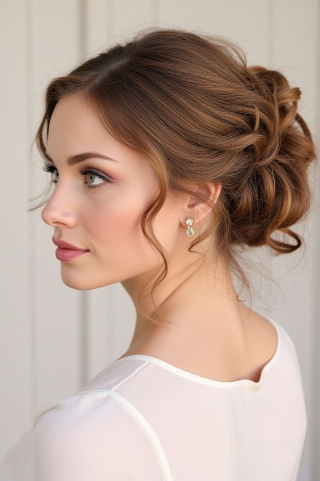romantic updo with tendrils