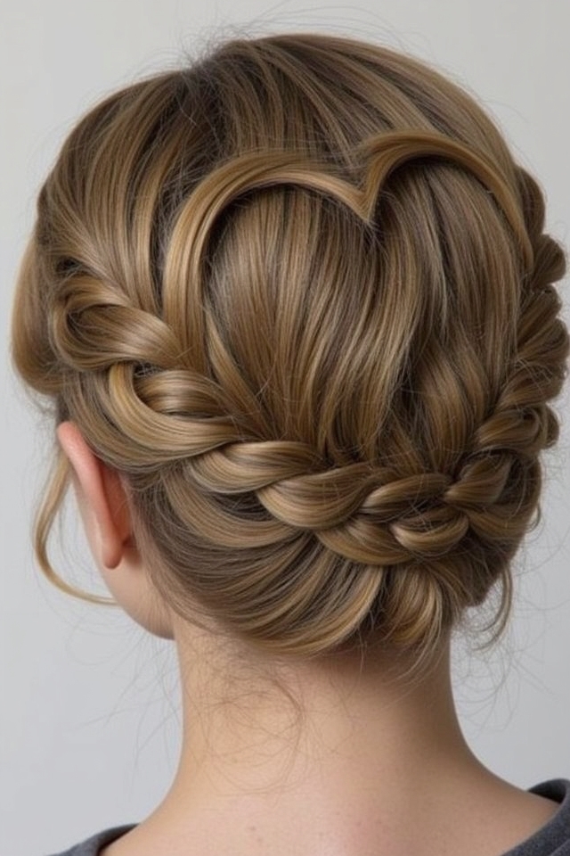 shape braids into heart
