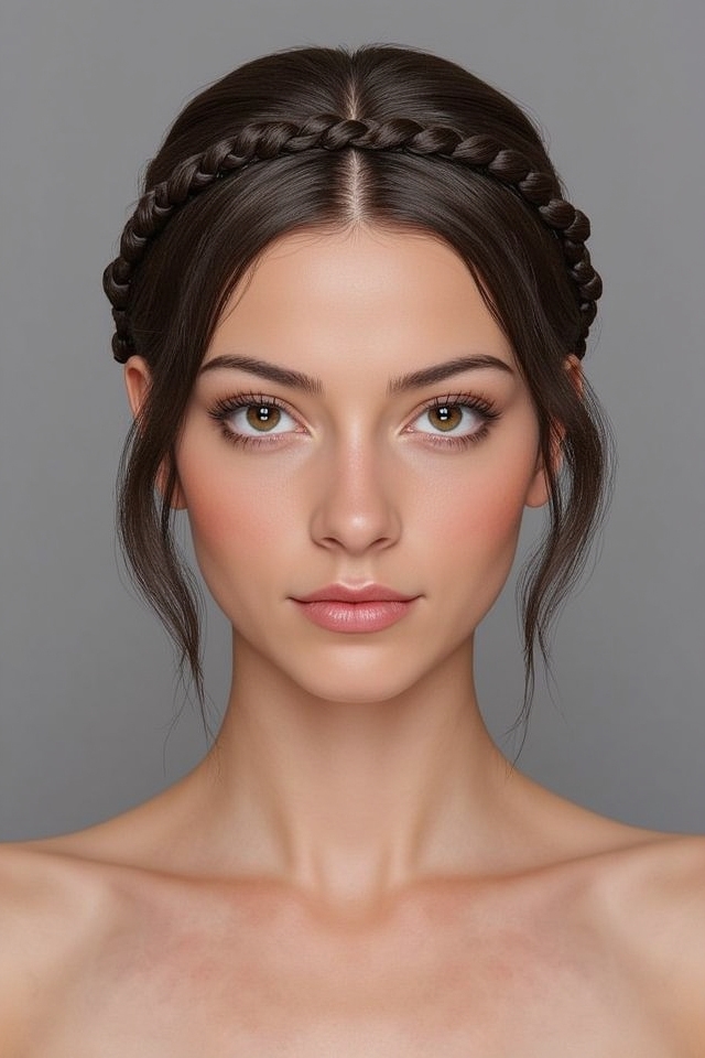 short hair braided crown