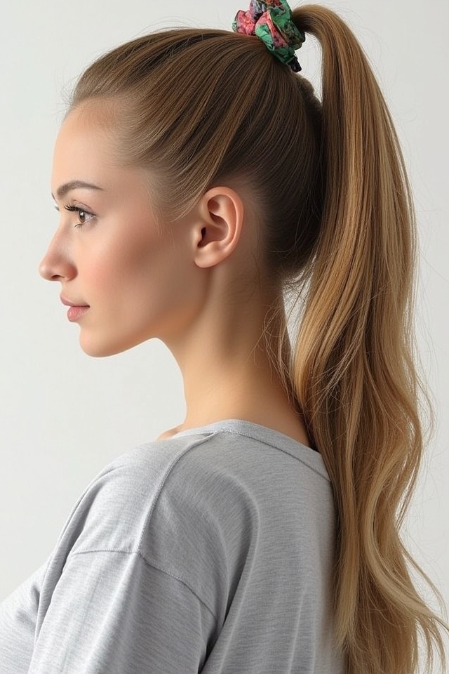 side ponytail with bow
