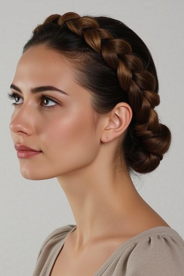 simple braided crown hairstyle