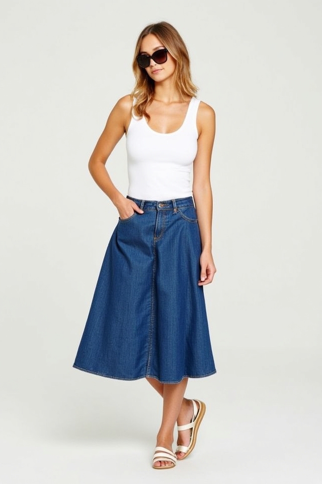 simple tank high waisted outfit