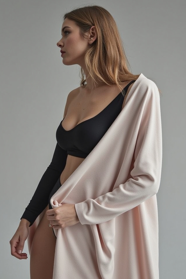 sleek bodysuit and cardigan