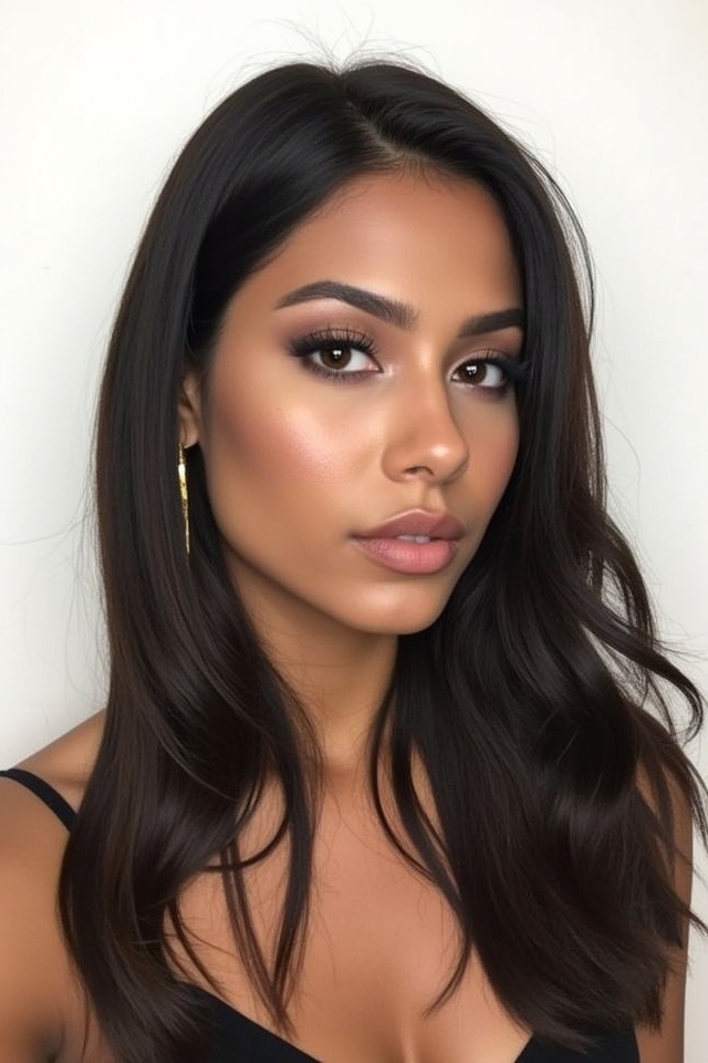 sleek centered part style