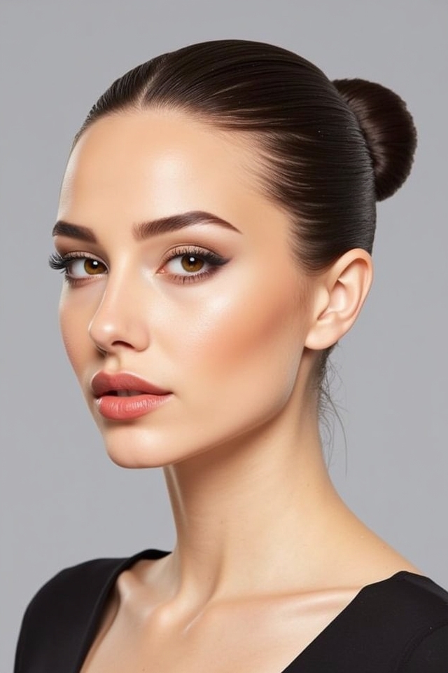 sleek confident backed hairstyle