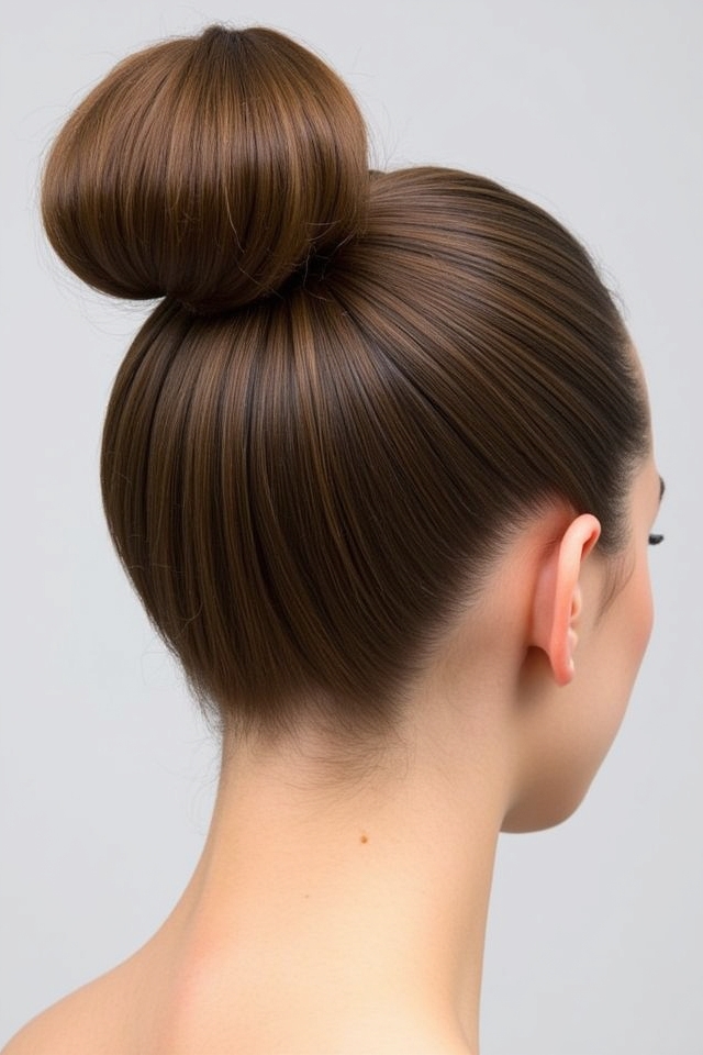 sleek high ponytail bun