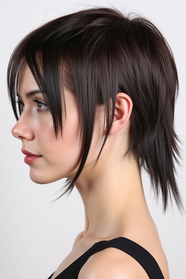 sleek modern mullet style