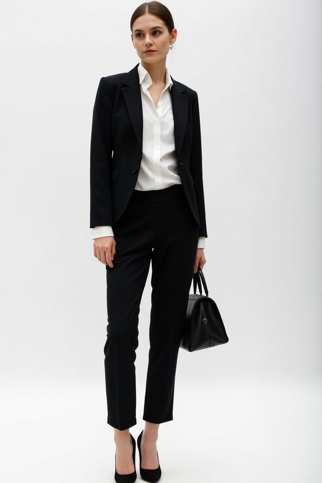 sleek monochrome minimalist ensemble