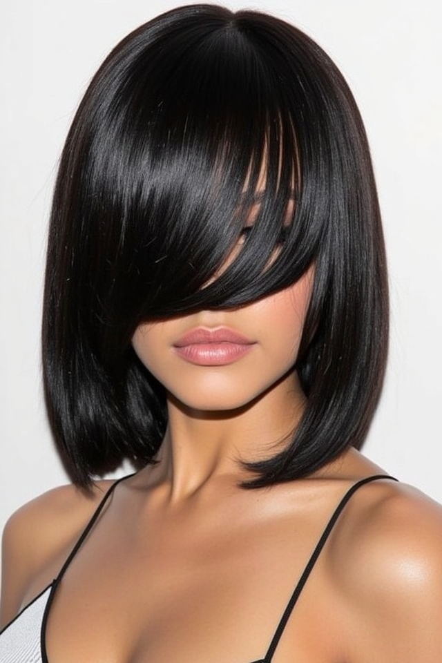sleek polished blunt cut