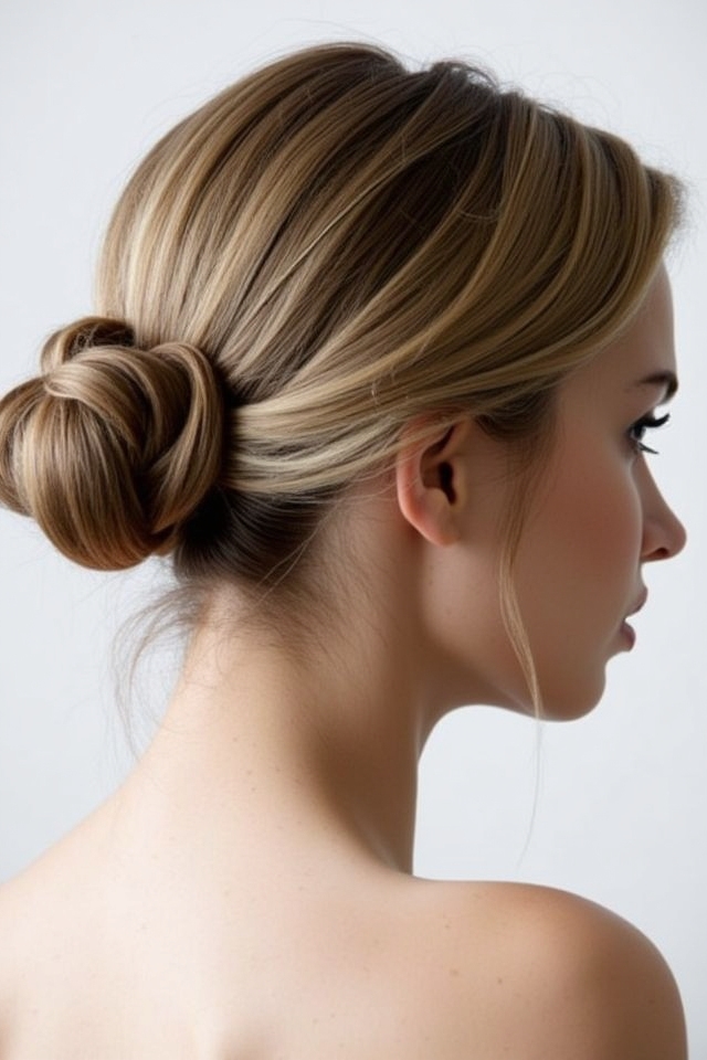 sleek polished low bun