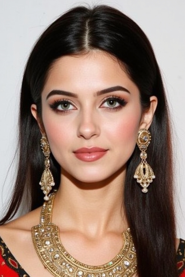 sleek straight pakistani hairstyle