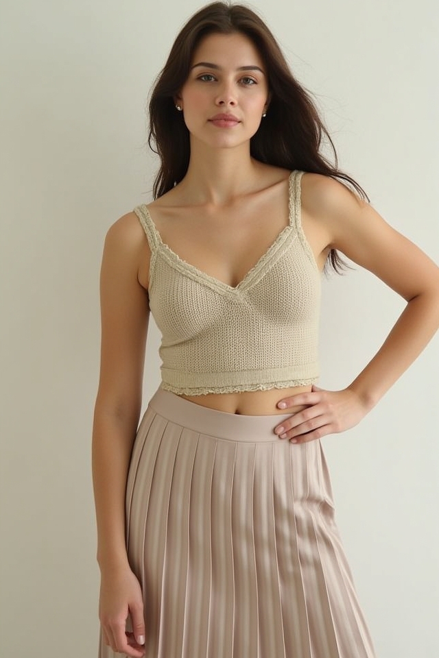 soft knit pleated outfit