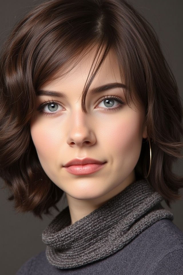 soft tousled textured lob