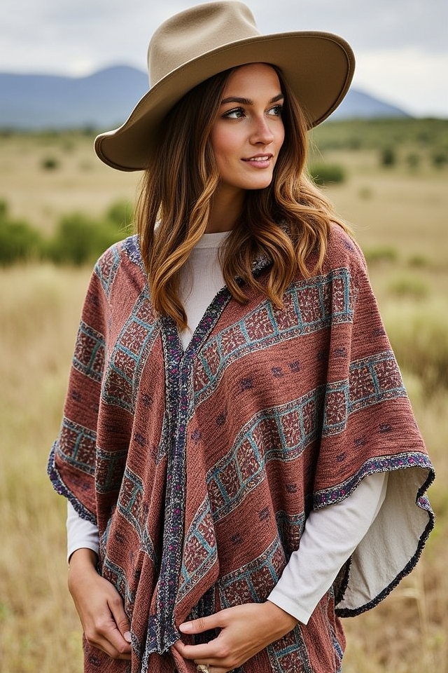 stylish practical poncho pairing