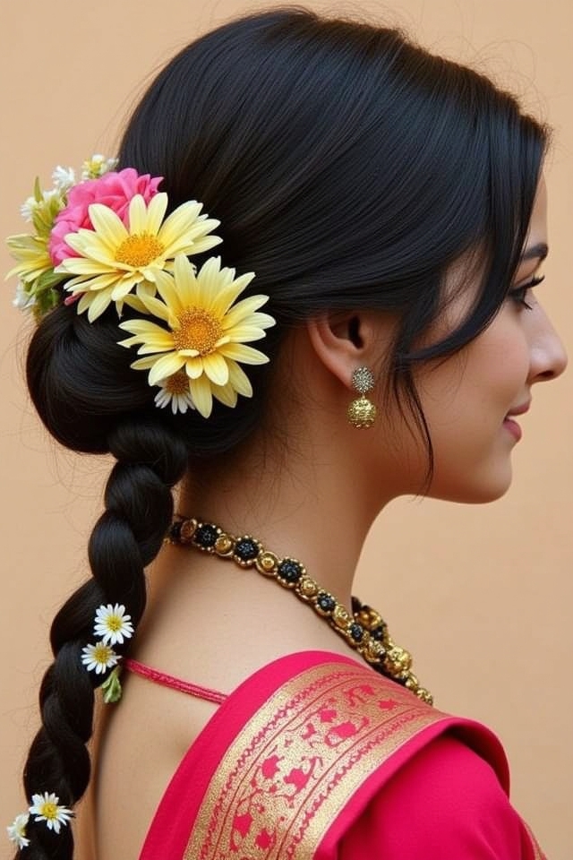 three strand indian flower braid