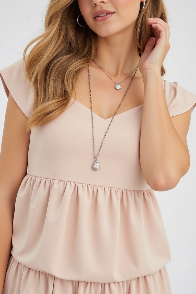 tiered midi dress jewelry