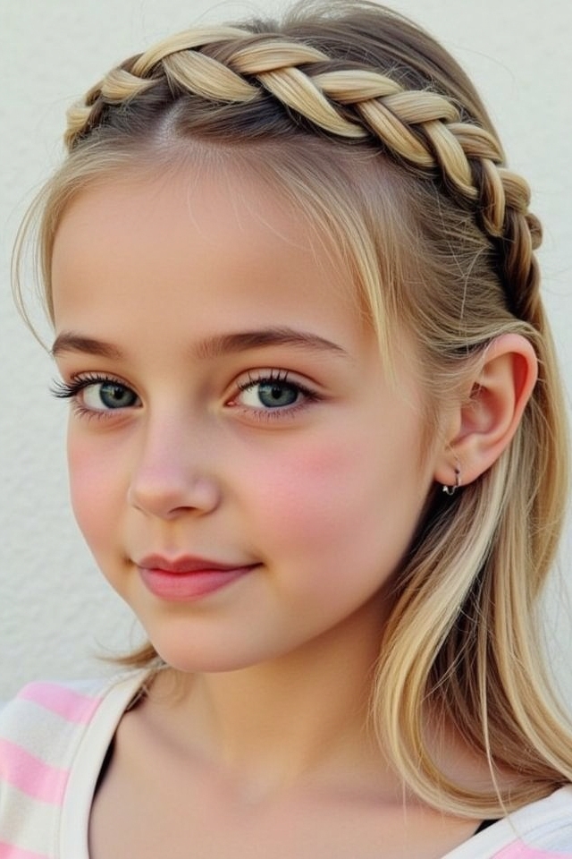 tightly braided forehead style