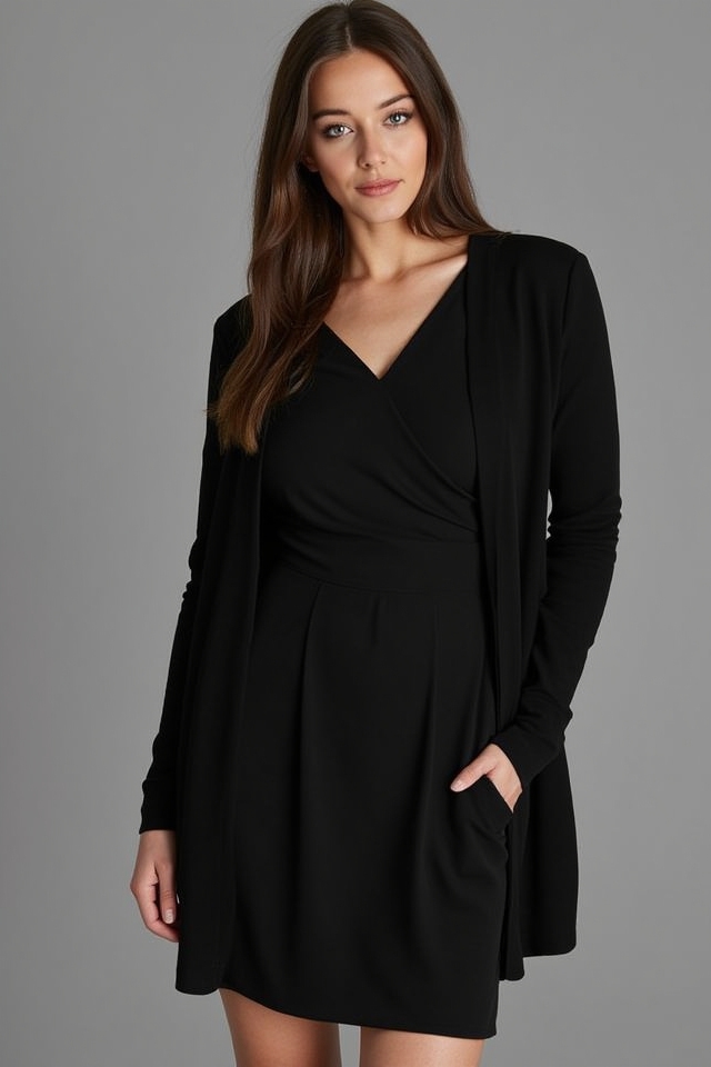 timeless black dress cardigan