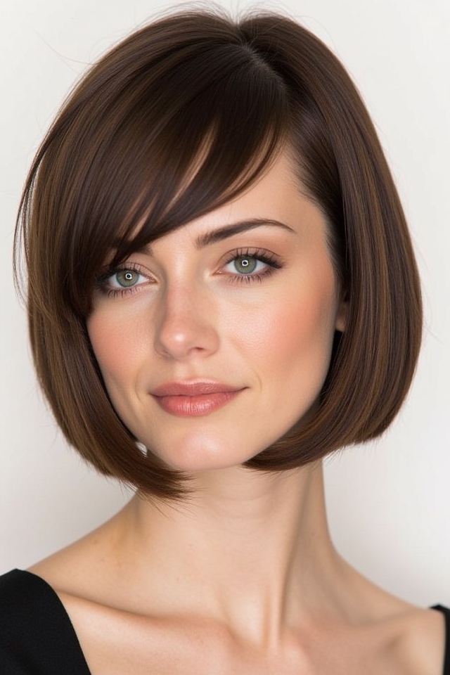 timeless sleek chin length hairstyle
