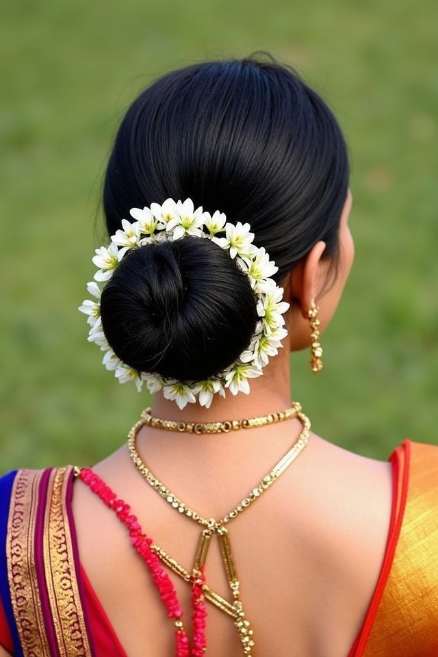 traditional bun with jasmine