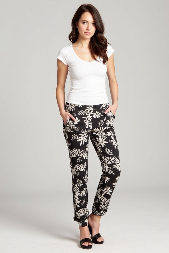 tropical pants simple tee