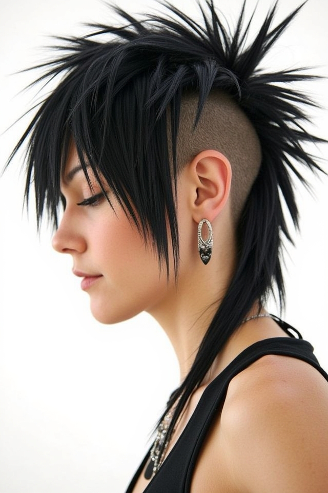 uneven lengths rebellious mullet