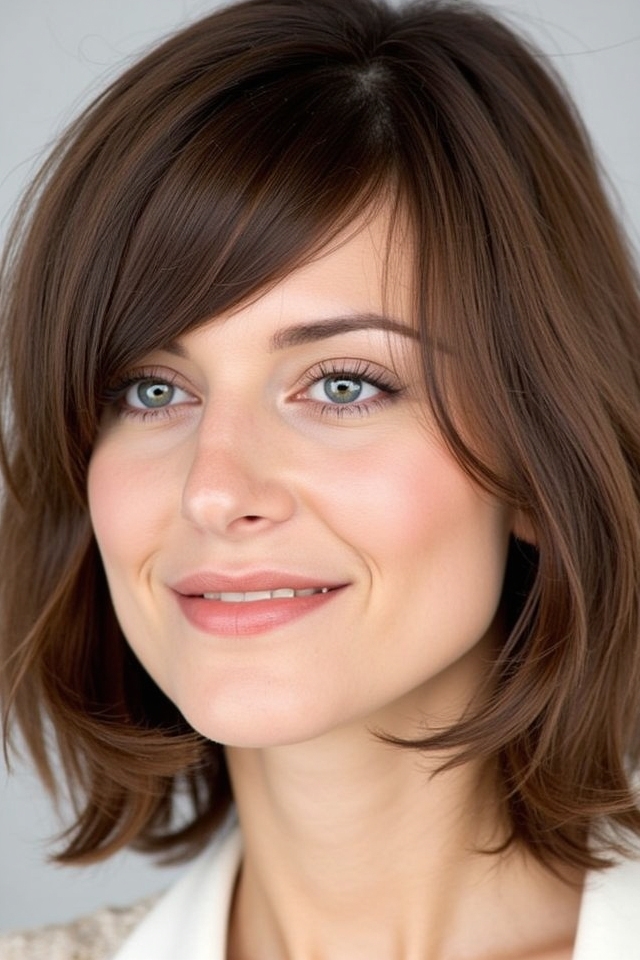 versatile stylish side swept bangs