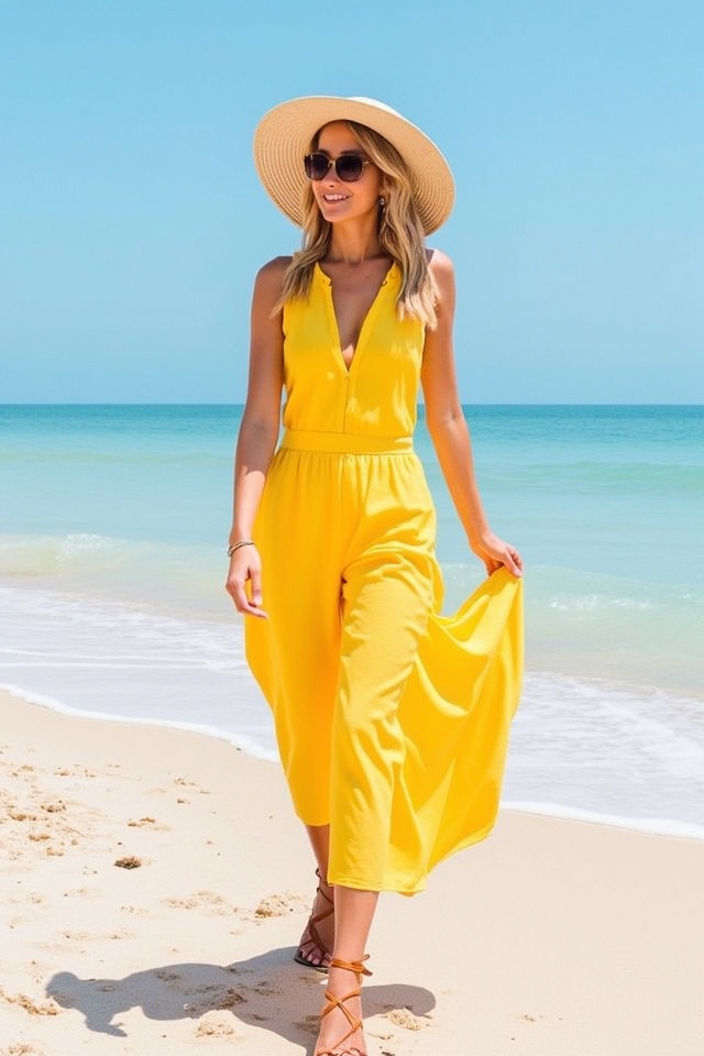 vibrant beach party jumpsuit