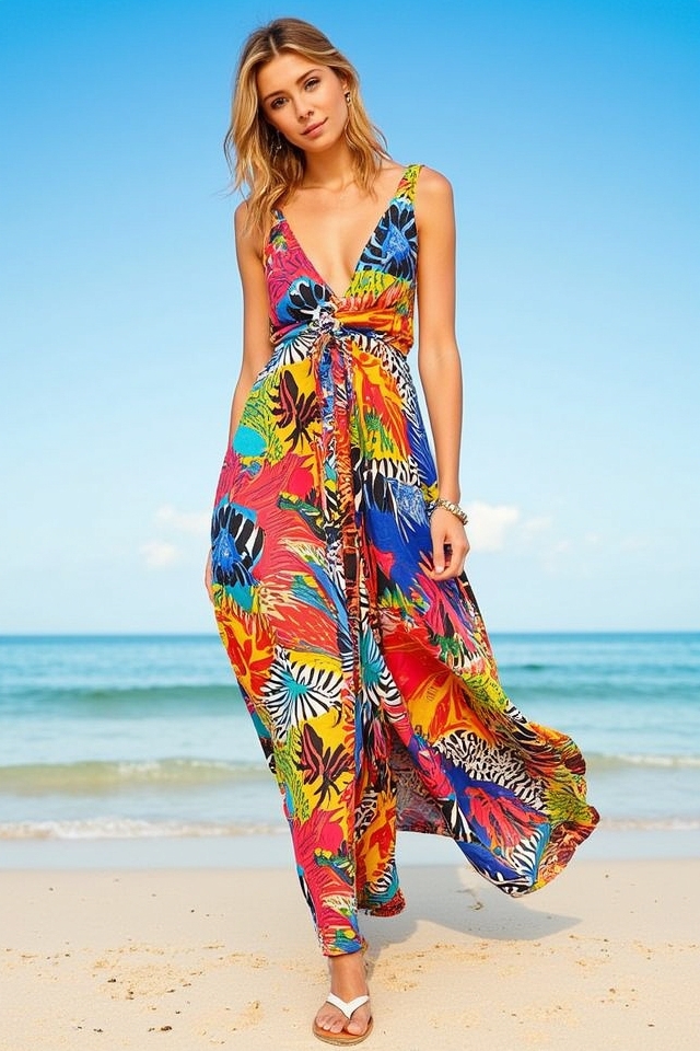 vibrant bold print maxi